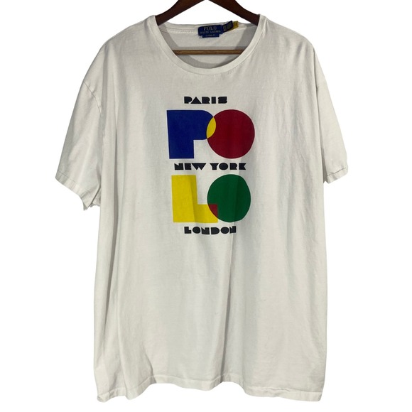Polo Ralph Lauren Vintage T-Shirt Sz XXL White - Picture 1 of 5